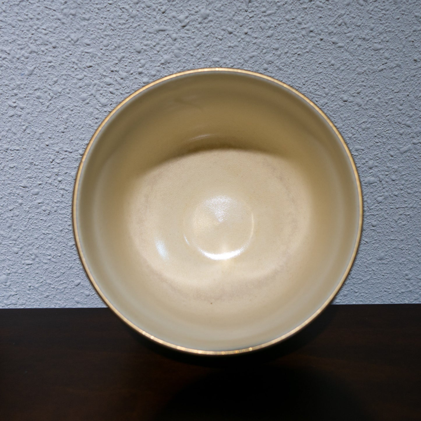 ✿ 宮地英香造 黒地金彩波車茶碗 ❀