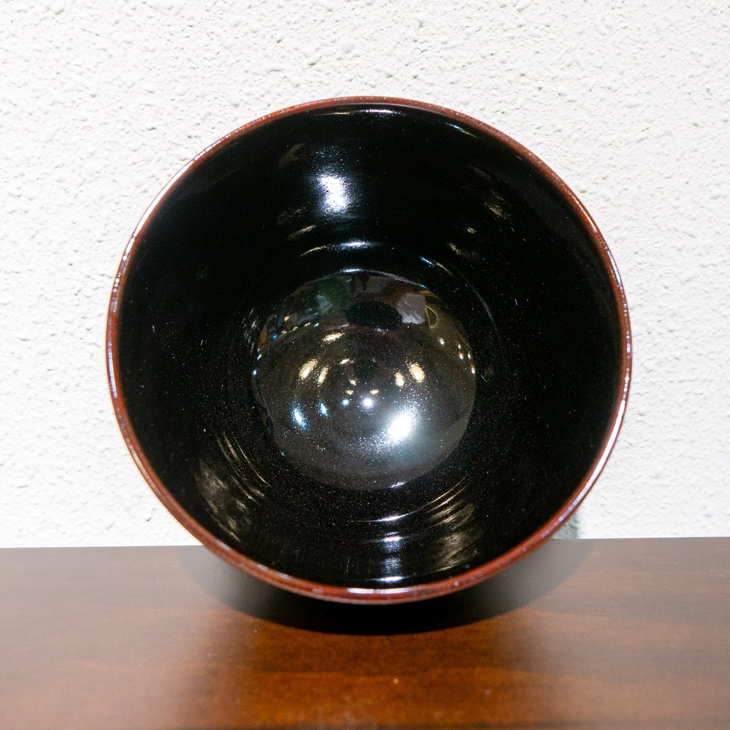✿ 京焼 広谷窯造 黒釉金彩花茶碗 ❀