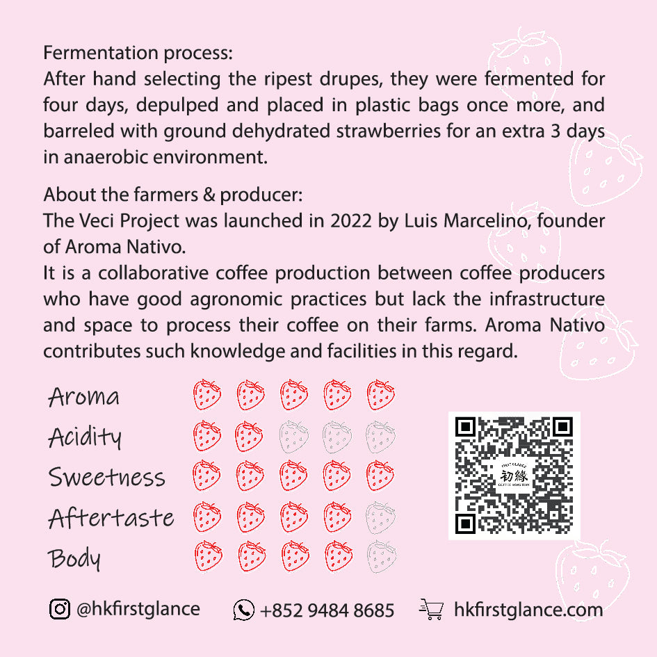 Colombia Victoria Farm Strawberry Vol. 7 Double Fermentation Honey |  First Glance Exclusive Lot | 哥倫比亞 維多利亞莊園 雙重發酵士多啤梨蜜處理法 (初緣獨家批次)